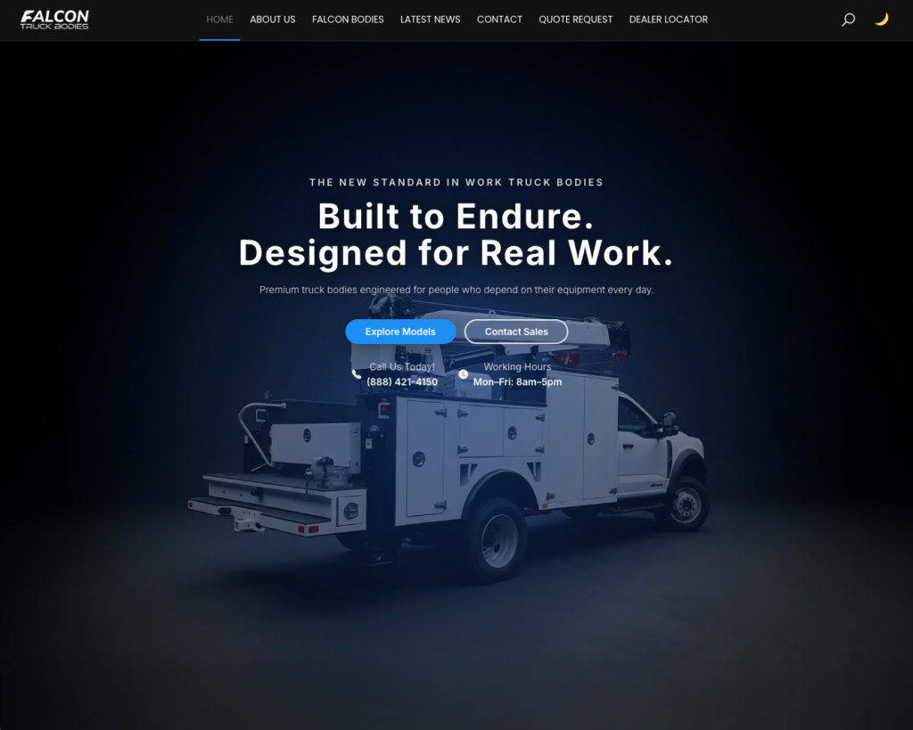 Falcon Truck Bodies website