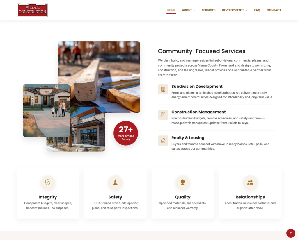 Riedel Construction screenshot 2